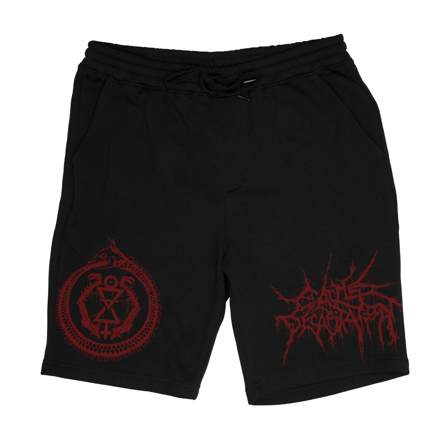 Red Ouroboros sweat shorts